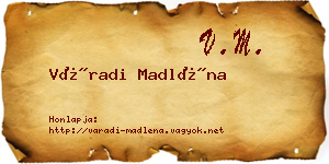 Váradi Madléna névjegykártya